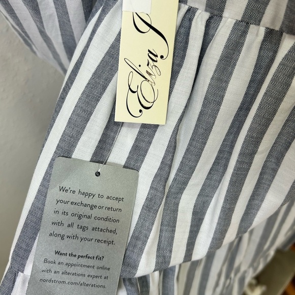 Eliza J Blue and White Striped Long Sleeve Dress - Picture 3 of 11